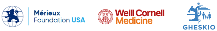 Mérieux Foundatiuon, Weill Cornell Medicine & Gheskio centers logos