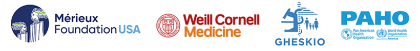 Mérieux Foundatiuon, Weill Cornell Medicine & Gheskio Centers logos